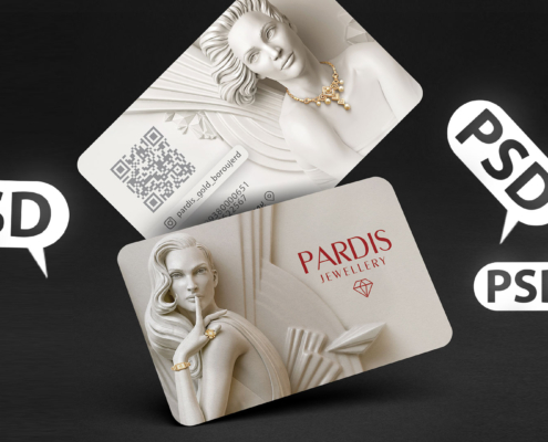 کارت ویزیت طلا فروشی و جواهری لایه باز